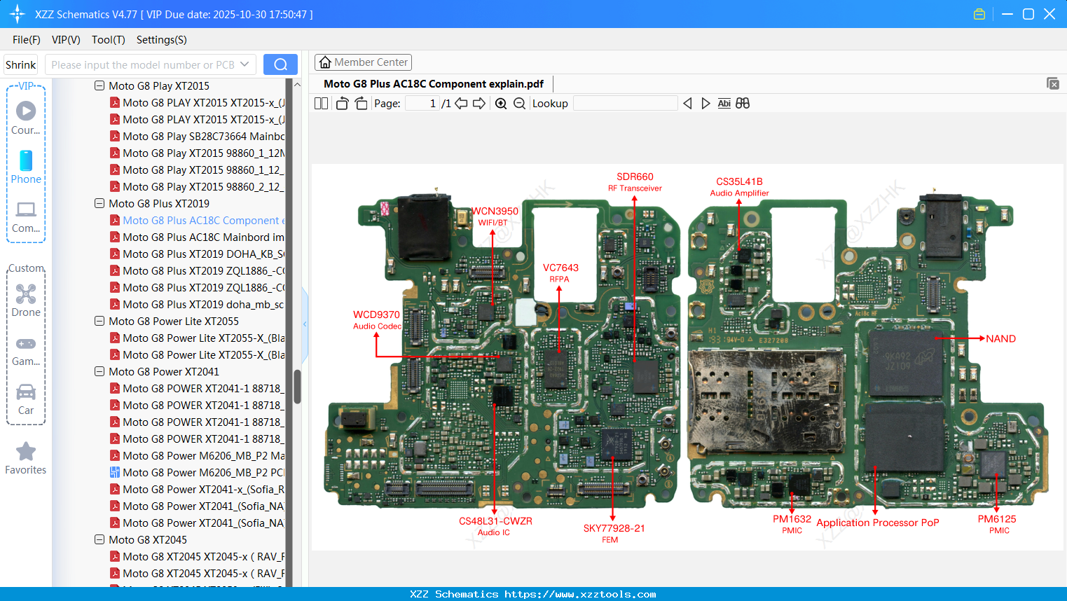 Motorola Moto G8 Plus AC18C Component Explain